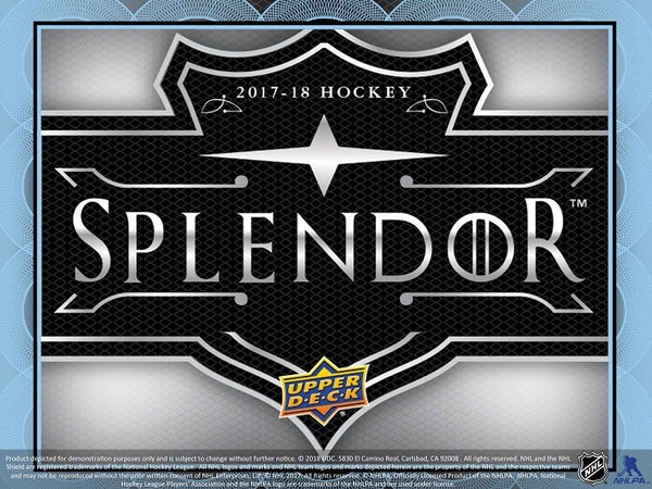 2017/18 Upper Deck Splendor Hockey Hobby Factory Sealed 12 Box Case