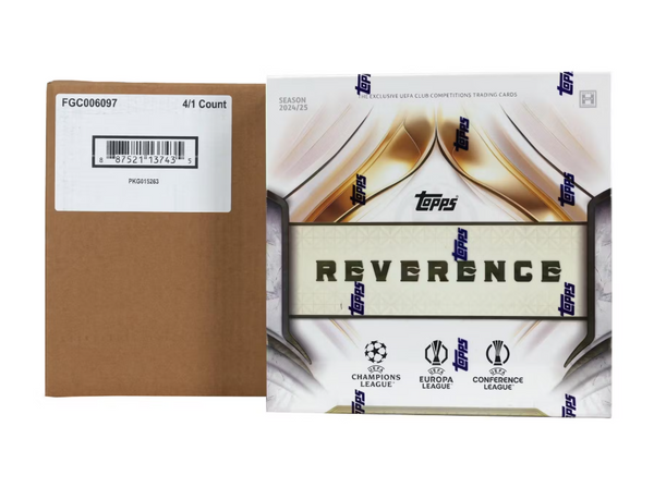 2024/25 Topps UEFA Club Competitions Reverence Soccer Hobby 4 Box Case