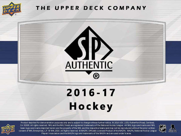Upper Deck 2016/17 SP Authentic Hockey Hobby Factory Sealed 16 Box Case